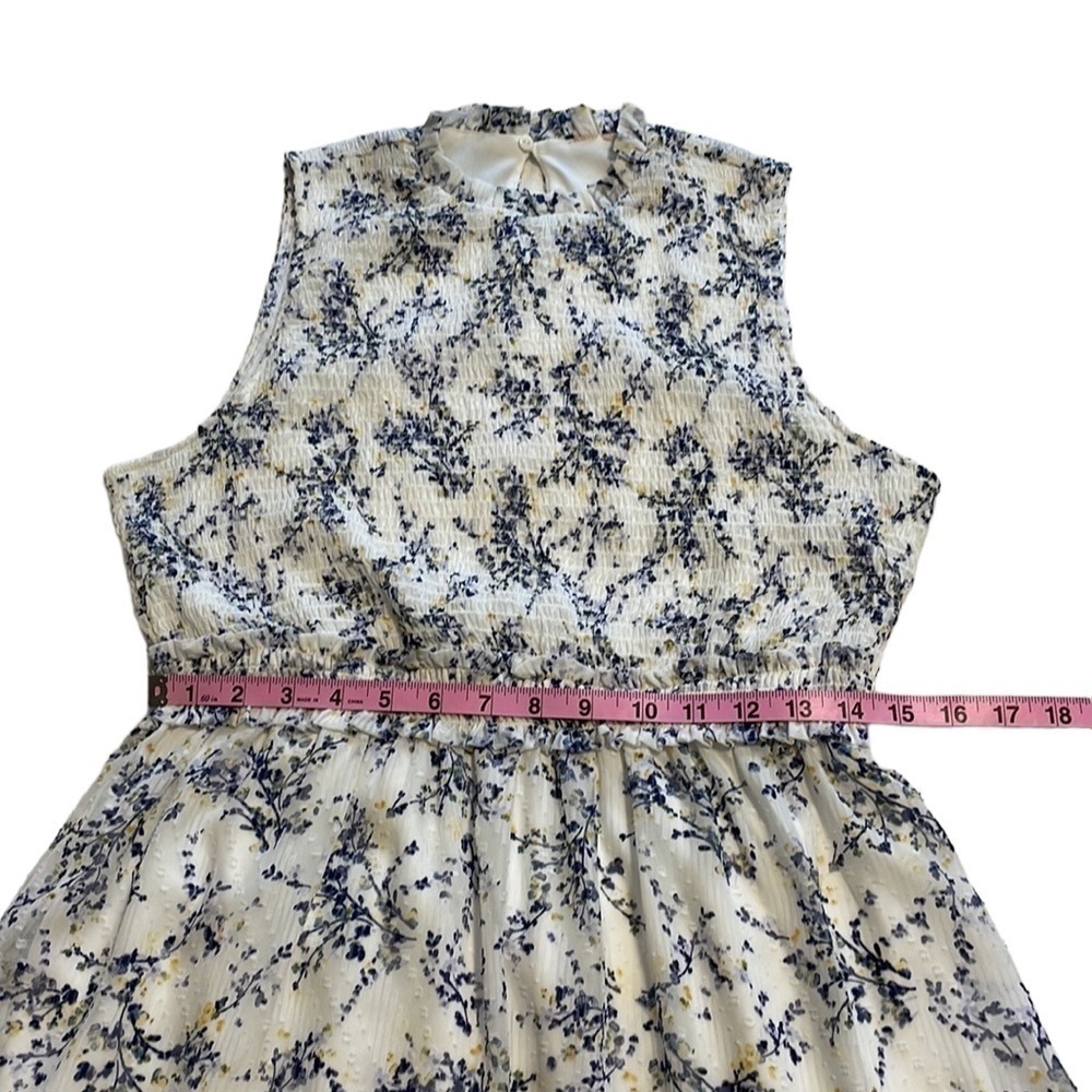 Floral Sleeveless Fit & Flare Dress Summer Casual Chic Cute Day Dress - Size Med - Picture 8 of 11